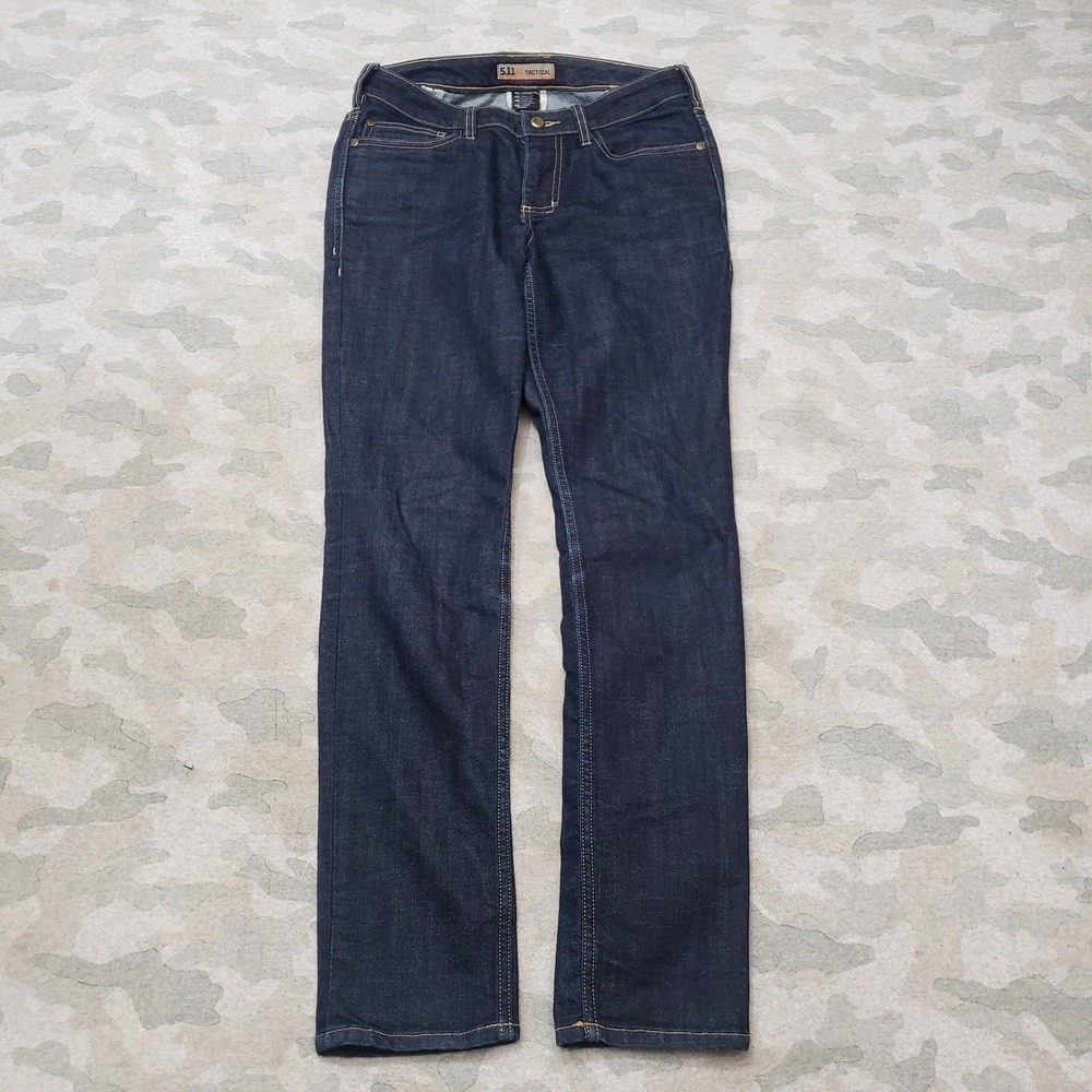 5.11 Tactical Jeans Womens 2 Blue Defender Flex Slim Denim Dark Wash